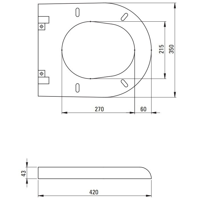 Set Vas WC suspendat cu rezervor incastrat, capac soft close si clapeta de actionare crom Deante Avis Rimless 35x50 cm evacuare orizontala [3]