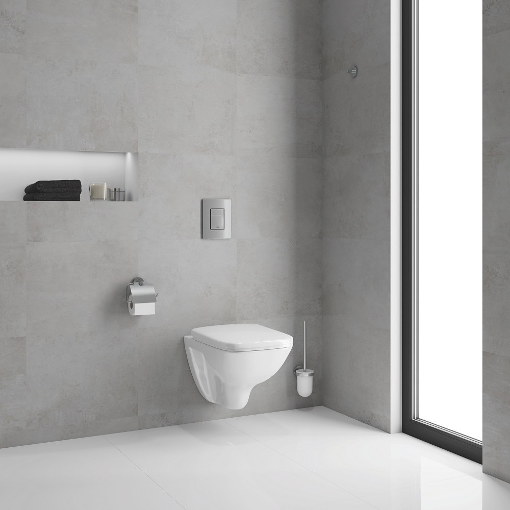 Set Vas WC suspendat cu rezervor incastrat, clapeta si capac Grohe Solido Square 37x53 cm evacuare orizontala [3]