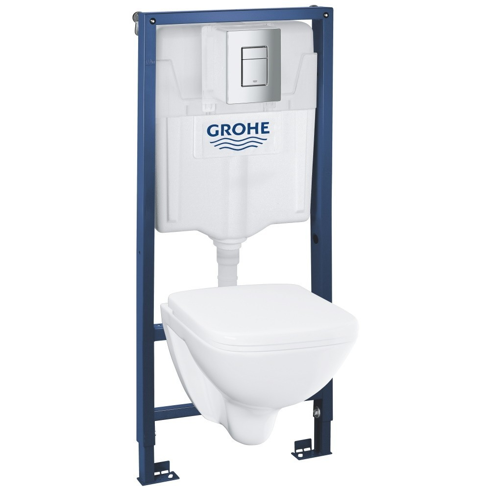 Set Vas WC suspendat cu rezervor incastrat, clapeta si capac Grohe Solido Square 37x53 cm evacuare orizontala [1]