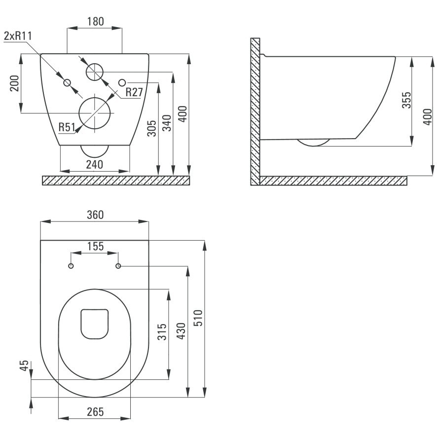 Set vas WC suspendat Deante Peonia Zero si capac softclose alb [4]