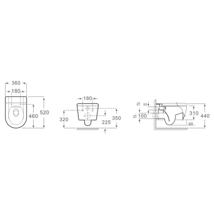 Set vas WC suspendat, Fluminia, Minerva, cu capac quick release si soft close, negru [2]
