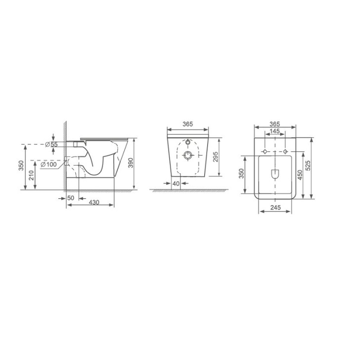 Set vas WC suspendat, Fluminia, Paris, rimless, cu capac quick release si soft close, alb [2]