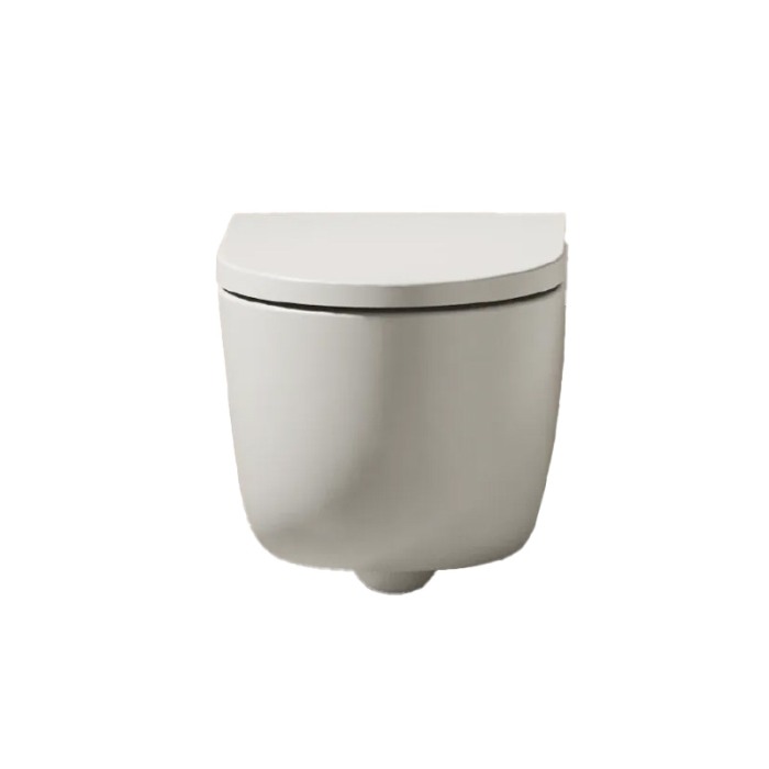 Set vas WC suspendat Hatria, Futura, cu capac WC, rimless, alb [1]