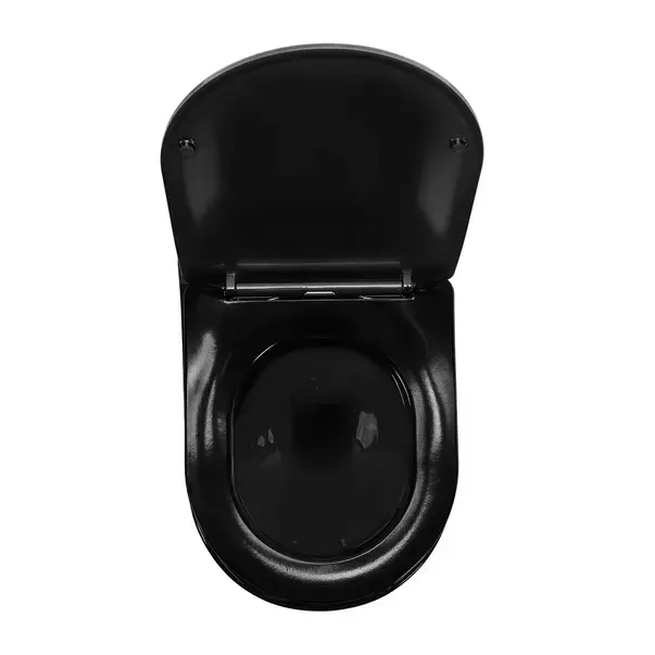 Set vas WC suspendat Rea Carlo Mini auriu cu capac softclose negru lucios [3]