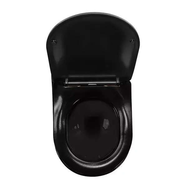 Set vas WC suspendat Rea Carlo Mini negru - auriu lucios cu capac softclose [4]