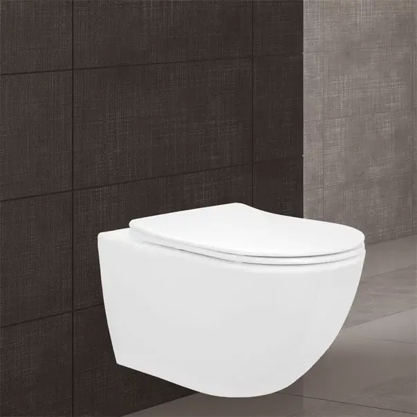 Set vas WC suspendat Rea Carlo Mini rimless alb cu capac softclose [1]