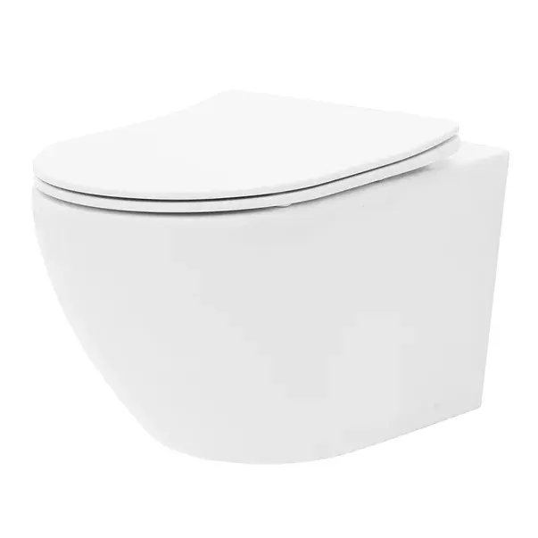 Set vas WC suspendat Rea Carlo Mini rimless alb cu capac softclose [3]