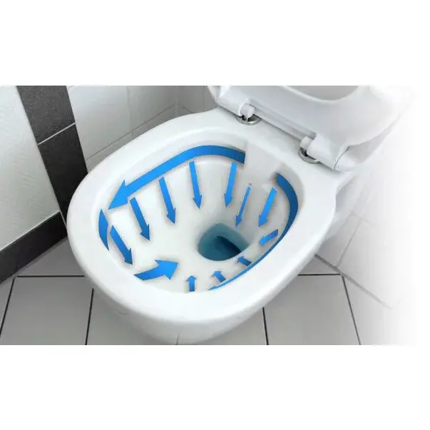 Set vas WC suspendat Rea Carlo rimless auriu - alb cu capac softclose [6]