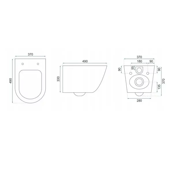 Set vas wc suspendat Rea Carlo rimless auriu periat cu capac softclose [2]