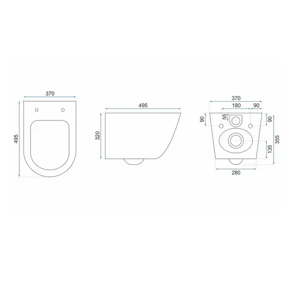 Set vas wc suspendat Rea Carlos rimless granit cu capac softclose [2]