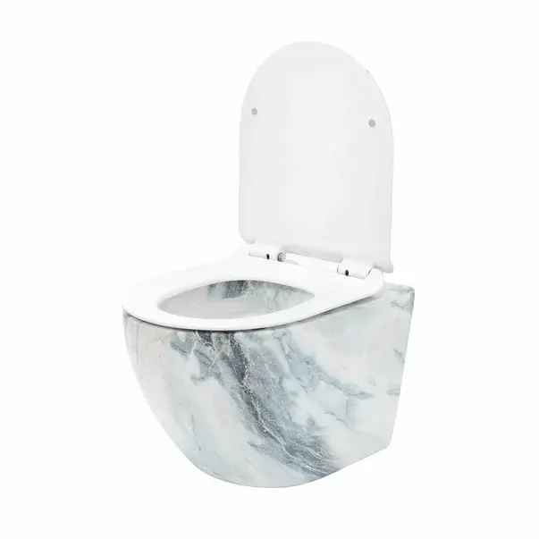 Set vas wc suspendat Rea Carlos rimless granit cu capac softclose alb [3]