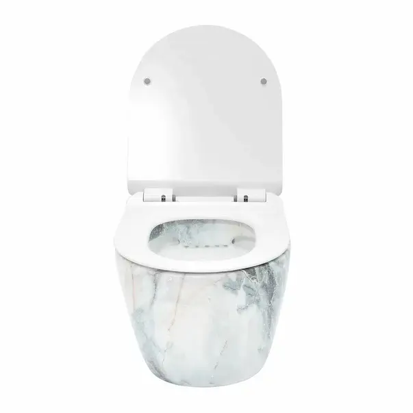 Set vas wc suspendat Rea Carlos rimless granit cu capac softclose alb [4]