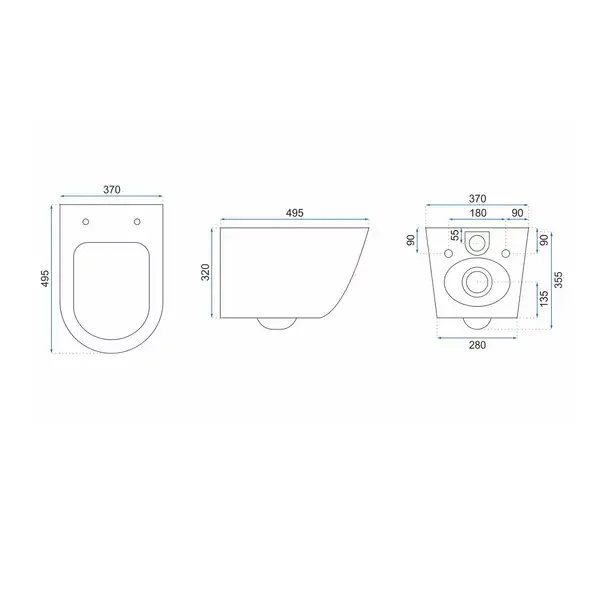 Set vas wc suspendat Rea Carlos rimless granit cu capac softclose alb [2]