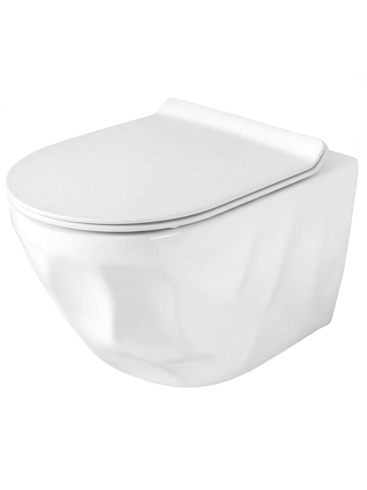Set vas WC suspendat REA Gustavo Rimless lavoar pe blat Maya alb lucios ceramica sanitara [8]