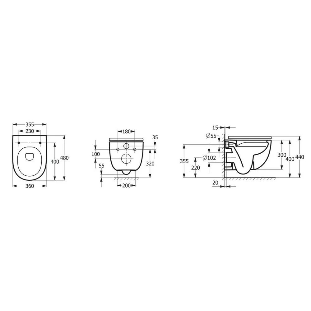 Set vas wc suspendat si capac soft close Roca Meridian alb [4]