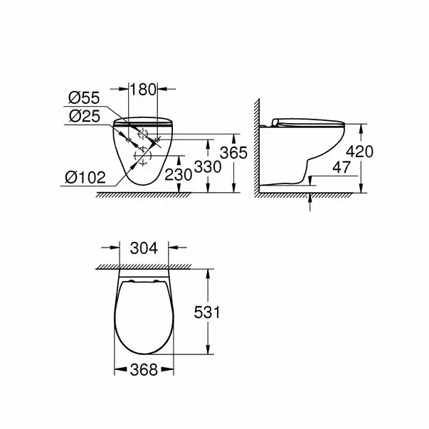 Set vas WC suspendat si capac softclose Grohe Bau Ceramic Rimless [3]