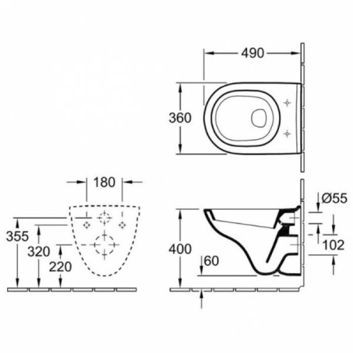 Set vas WC suspendat Villeroy &amp; Boch, O.Novo, COMPACT, direct flush, cu capac soft close, alb [2]