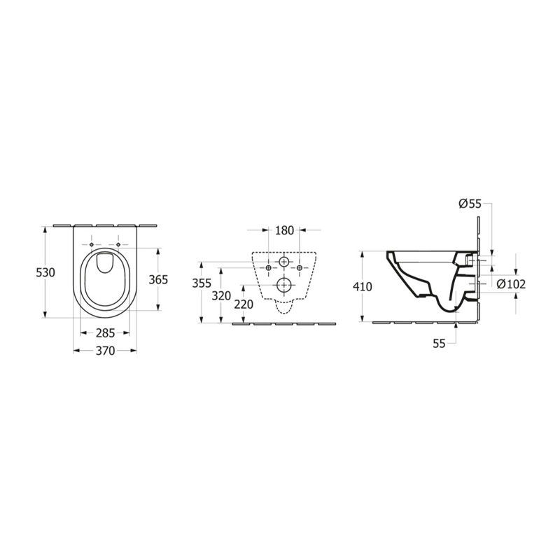 Set vas WC suspendat Villeroy & Boch, Architectura, TwistFlush, cu capac, 37 x 53 cm [6]