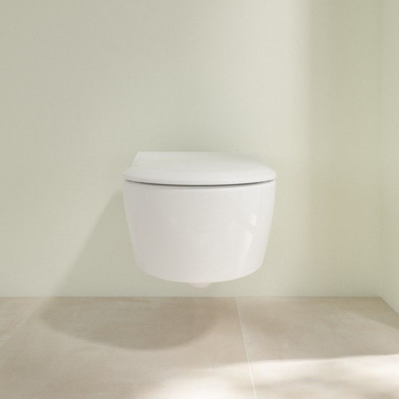 Set vas WC suspendat Villeroy & Boch Avento DirectFlush CeramicPlus cu capac închidere lentă, alb Alpin [3]