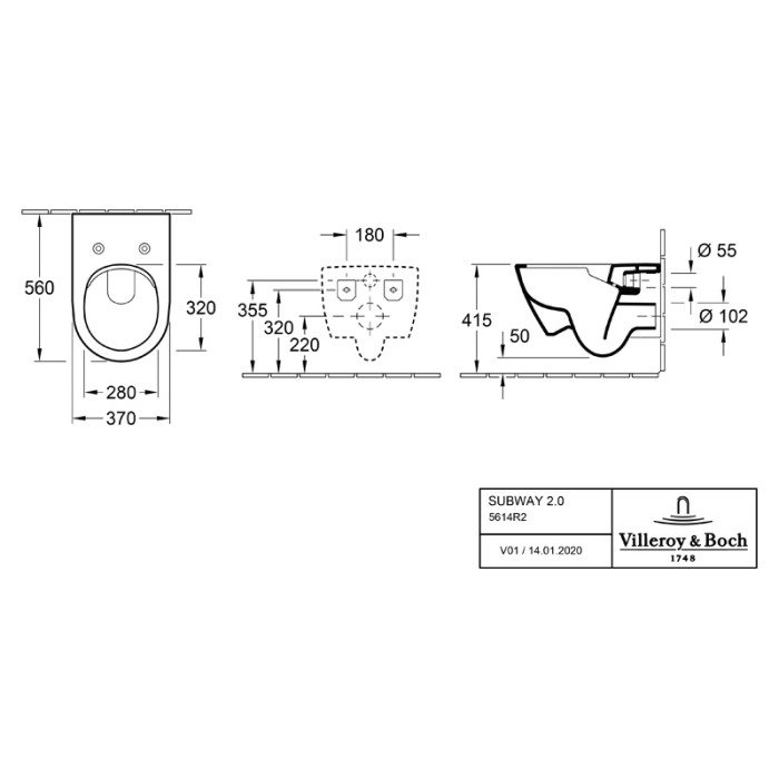 Set vas WC suspendat, Villeroy & Boch, Subway 2.0, cu capac SoftClose si QuickRelease, CeramicPlus, alb alpin [2]