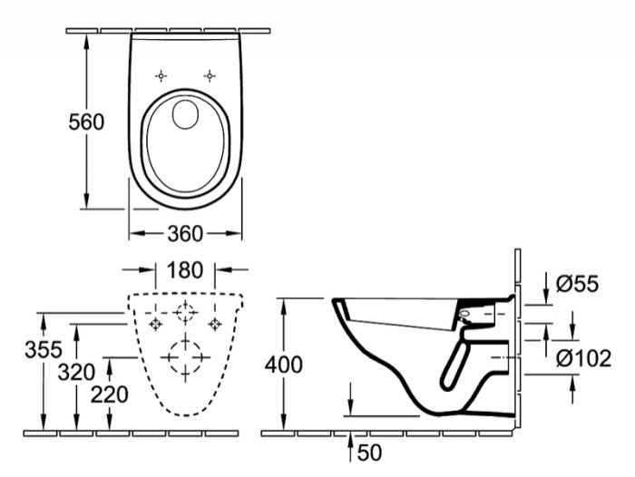 Set vas WC Villeroy & Boch, O.Novo, suspendat, cu capac soft close si quick release, alb [2]
