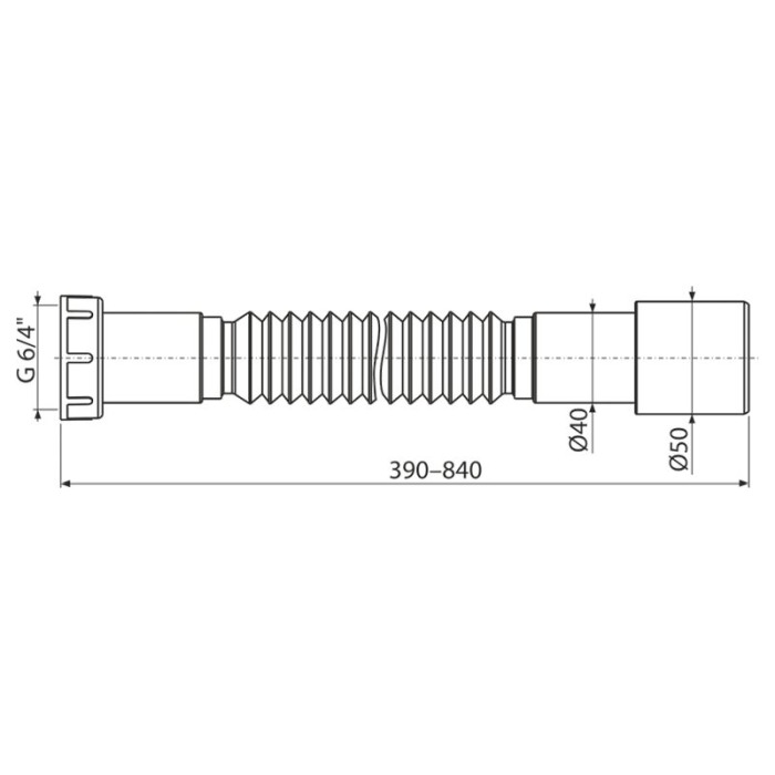 Set ventil si sifon pentru chiuveta, Alcadrain, 6/4 toli [2]