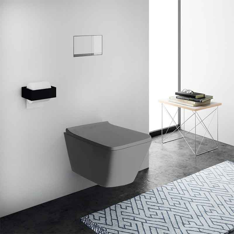 Set WC suspendat Spectrum Lima Grey, Rimless Protect,  34x48.5cm , gri mat [2]