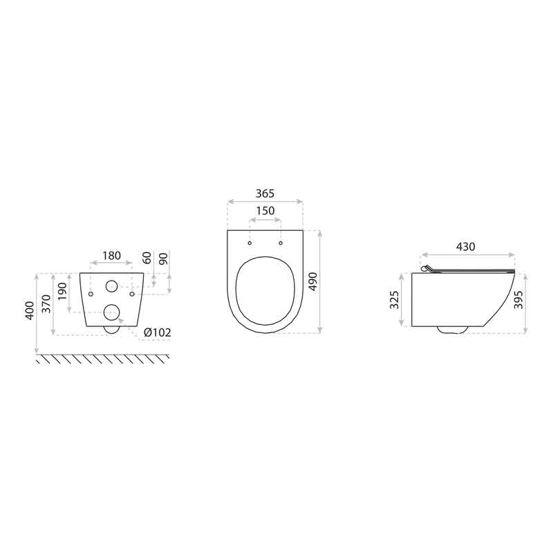 Set WC suspendat Spectrum, Trendi Slim, rimless, cu capac soft close, alb cu model folcloric [4]