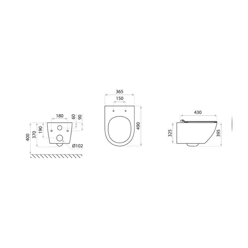 Set WC suspendat Spectrum, Trendi Slim, rimless, cu capac soft close, auriu-negru [4]