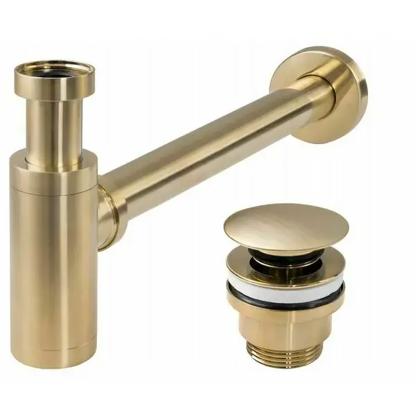 Sifon auriu mat/periat lavoar cu ventil Click-Clack universal Rea Bez [1]