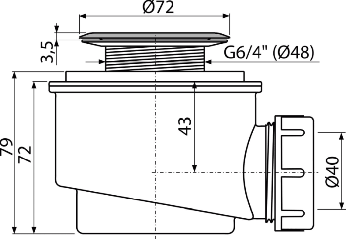 Sifon cadita cu sita de inox DN60 A46 Alcadrain [3]