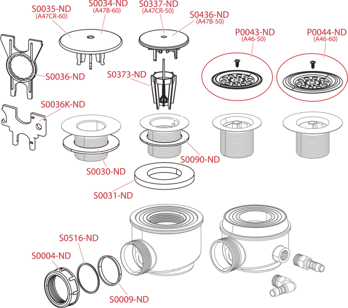 Sifon cadita cu sita de inox DN60 A46 Alcadrain [2]
