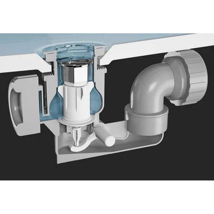 Sifon cu preaplin ascuns, Villeroy & Boch, ViFlow, cu capac ventil alb [3]