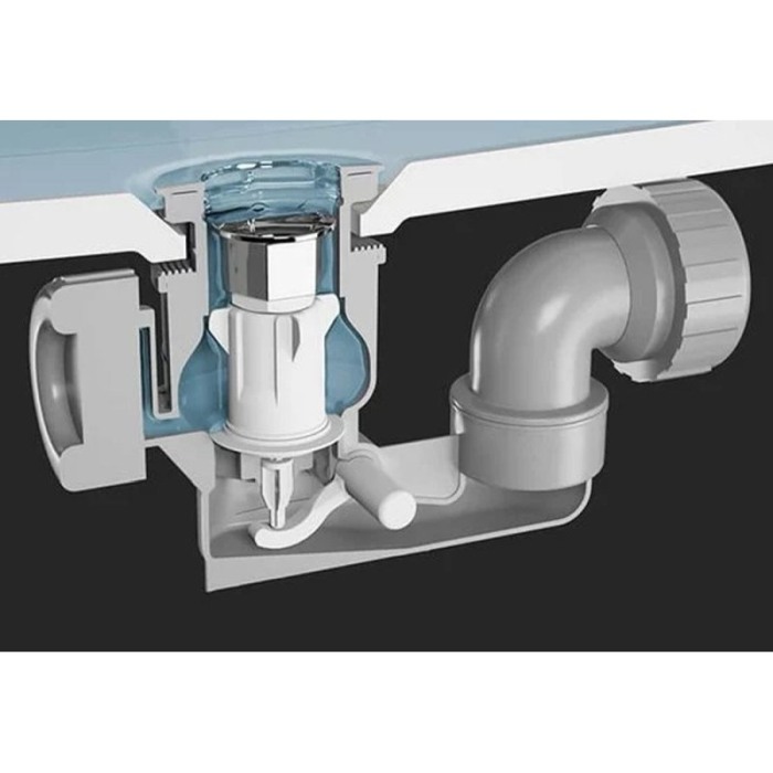 Sifon cu preaplin ascuns, Villeroy & Boch, ViFlow, cu capac ventil crom [2]