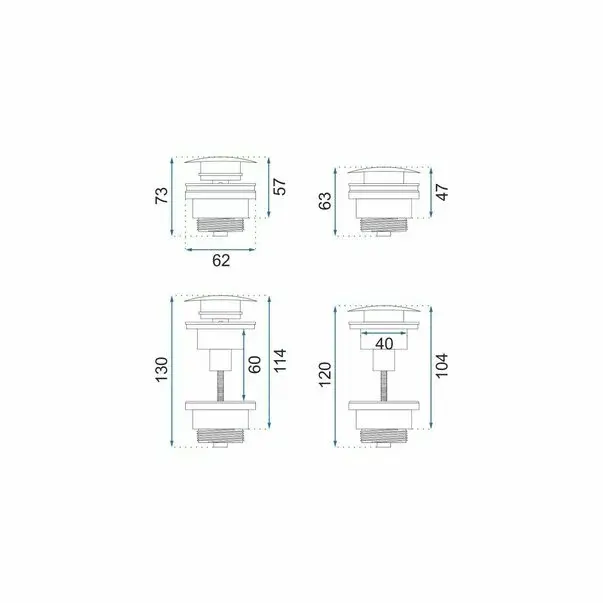 Sifon cu ventil Click-Clack universal Rea Old negru mat periat [5]