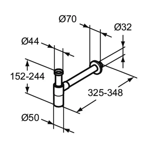 Sifon estetic pentru lavoar Ideal Standard Multisuite cilindric negru mat [8]