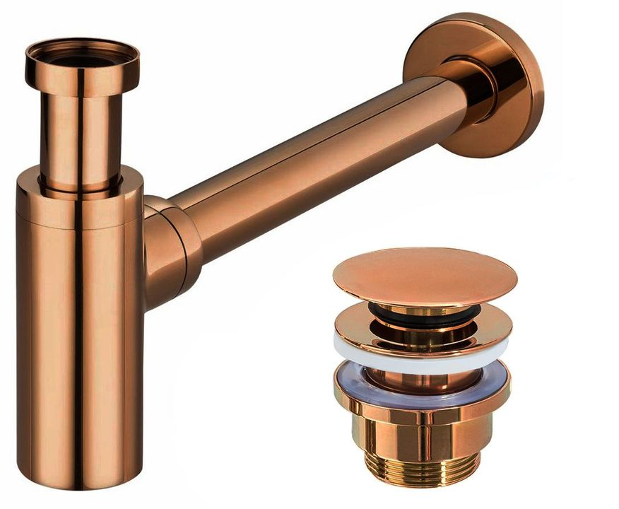 Sifon lavoar universal cupru + dop tip Click-Clack cupru [2]