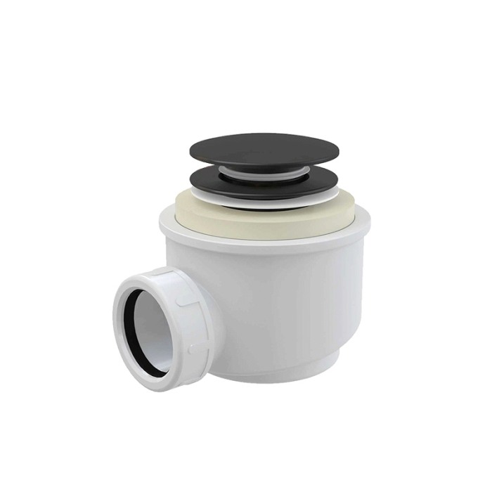 Sifon pentru cadita, AlcaPlast, cu ventil click-clack, negru mat [1]