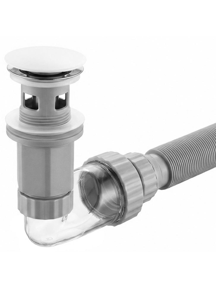 Sifon pentru lavoar REA Flow alb [10]