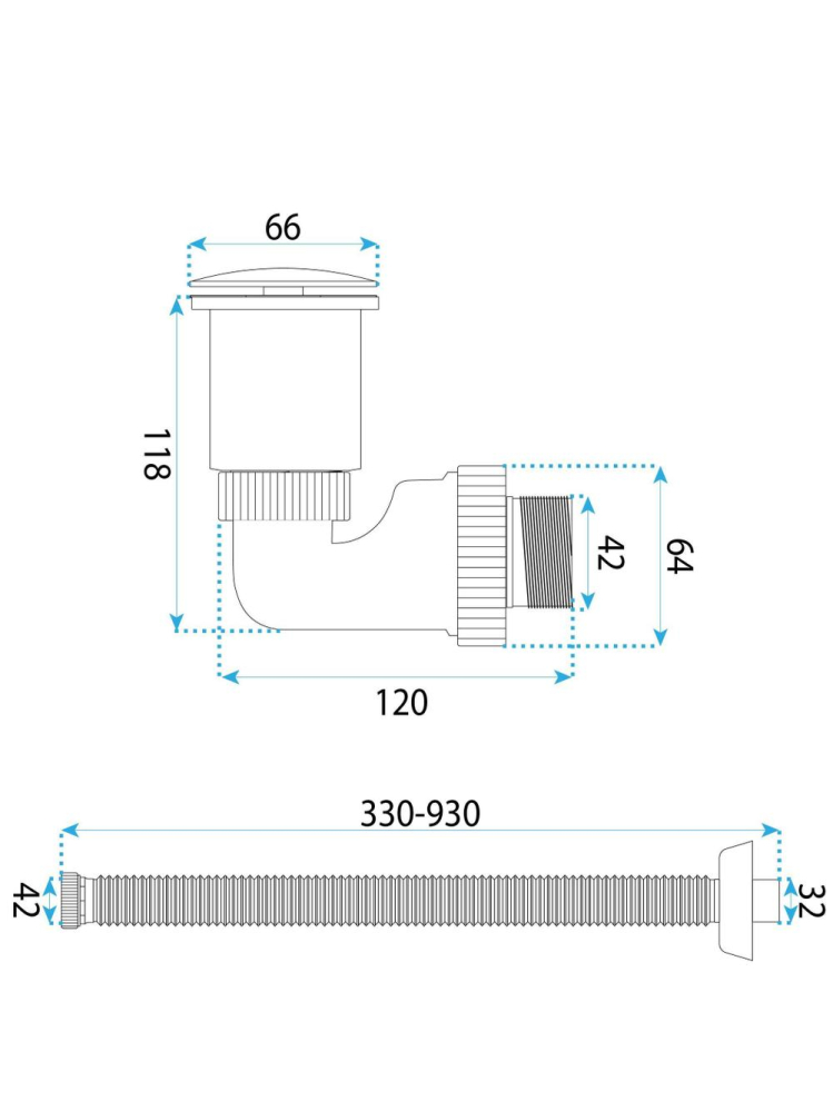 Sifon pentru lavoar REA Flow alb [8]