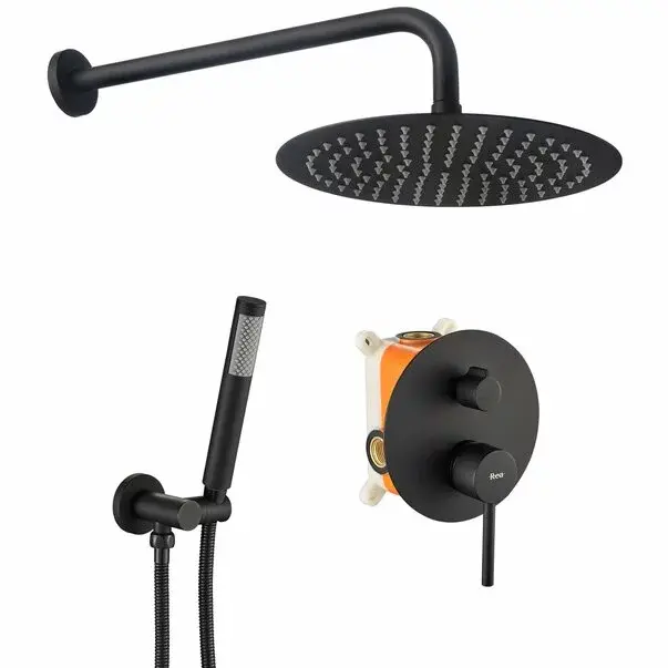 Sistem de dus cu baterie monocomanda Rea Lungo negru mat [1]