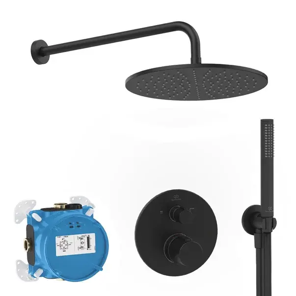 Sistem de dus incastrat Ideal Standard Ceratherm T100 negru mat [1]