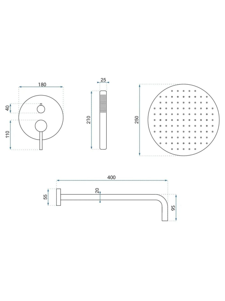 Set de dus incastrat Rea Foss Clif Titan BOX monocomanda PVD inox alama [9]