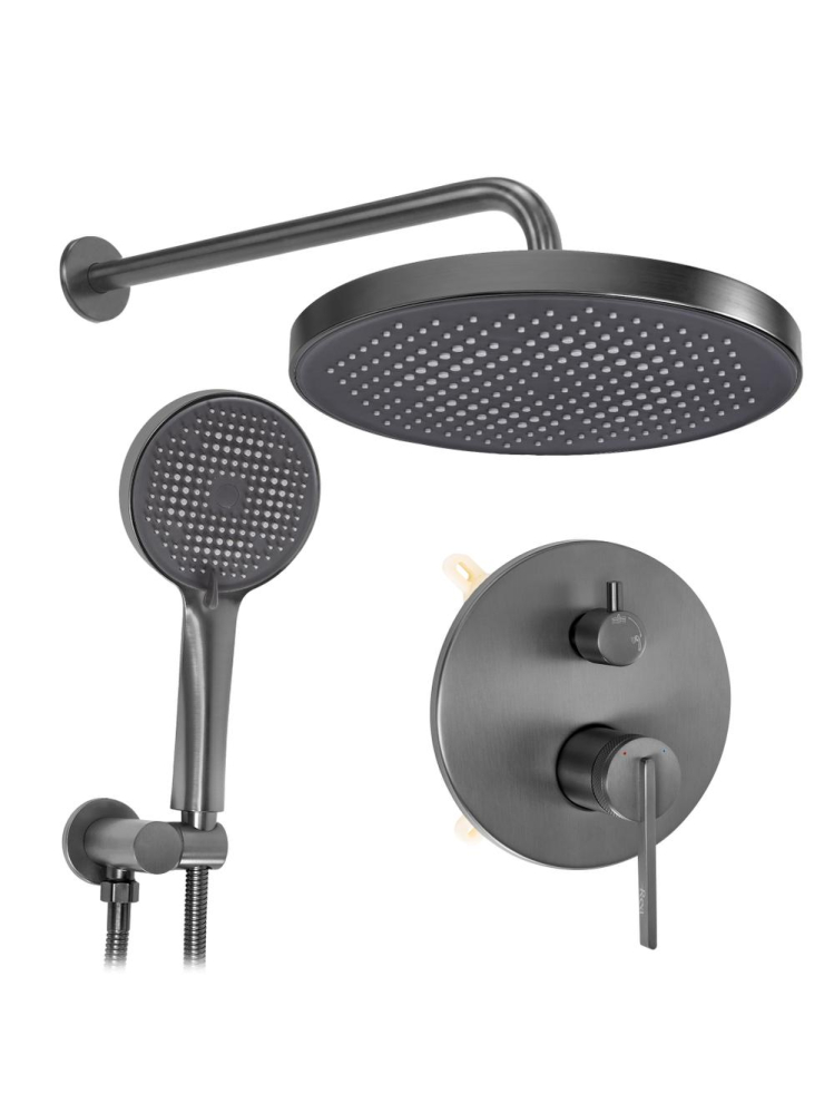 Set de dus incastrat Rea Grace Titan BOX montaj ingropat in perete Anti-Calc PVD [7]