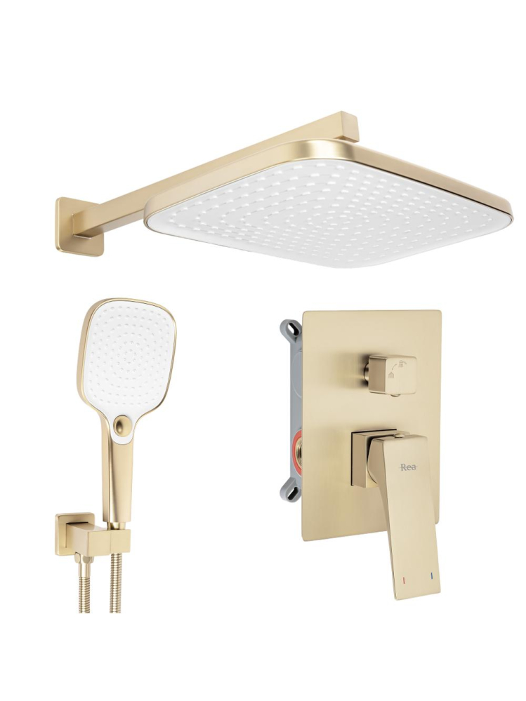 Set dus incastrat Rea Joe auriu periat plus BOX montaj ingropat Anti-Calc PVD [9]