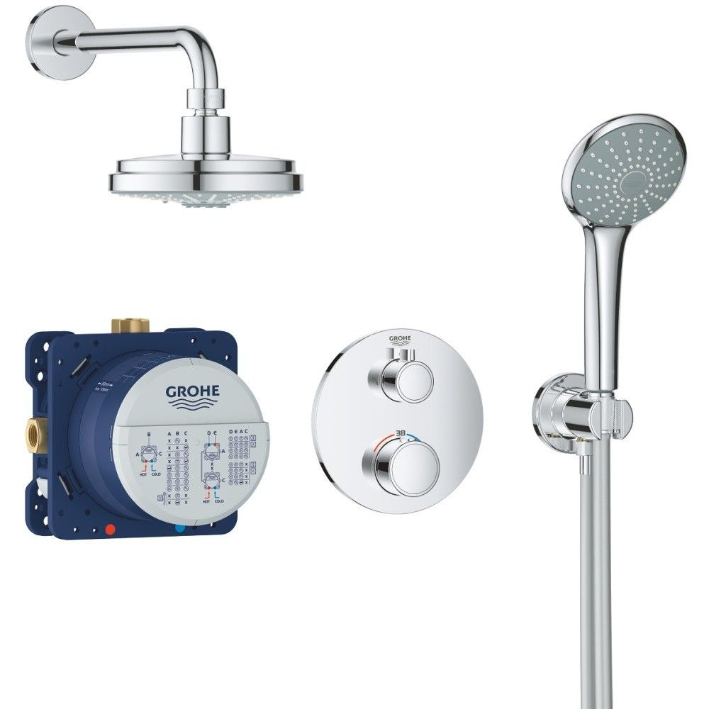 Sistem dus incastrat cu termostat Grohe Grohtherm Cosmopolitan 160, baterie rotunda [2]