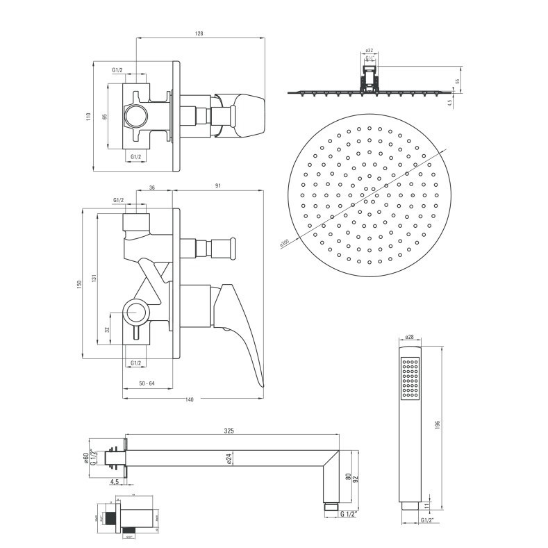 Sistem dus incastrat fara termostat Deante Cynia [3]