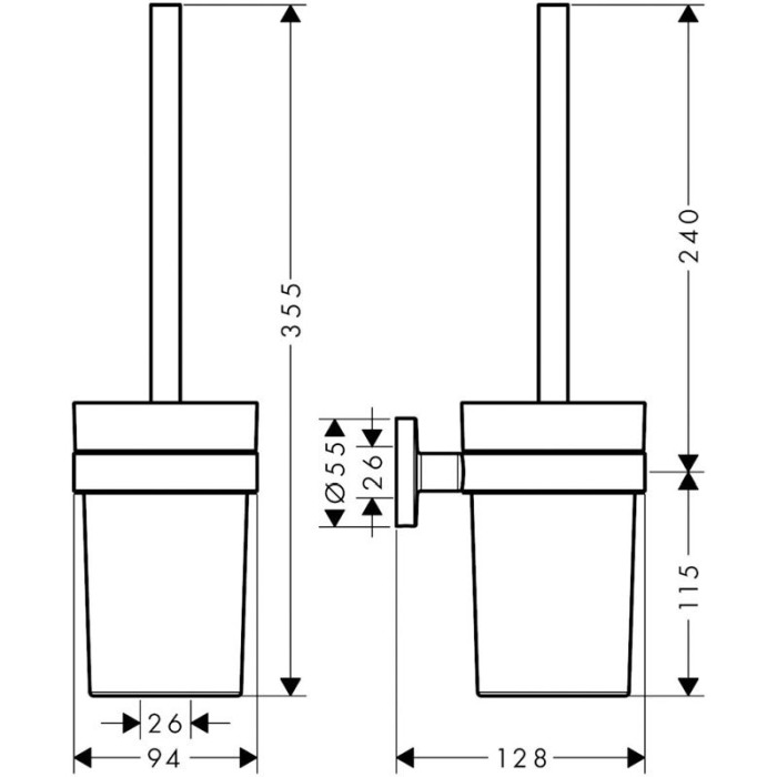 Suport cu perie WC, Hansgrohe, Logis Universal [2]