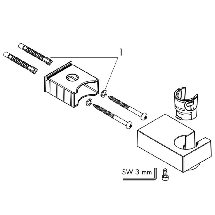 Suport de dus Hansgrohe, Porter E, alb mat [3]