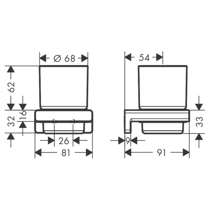Suport de periute, Hansgrohe, AddStoris, negru mat [2]